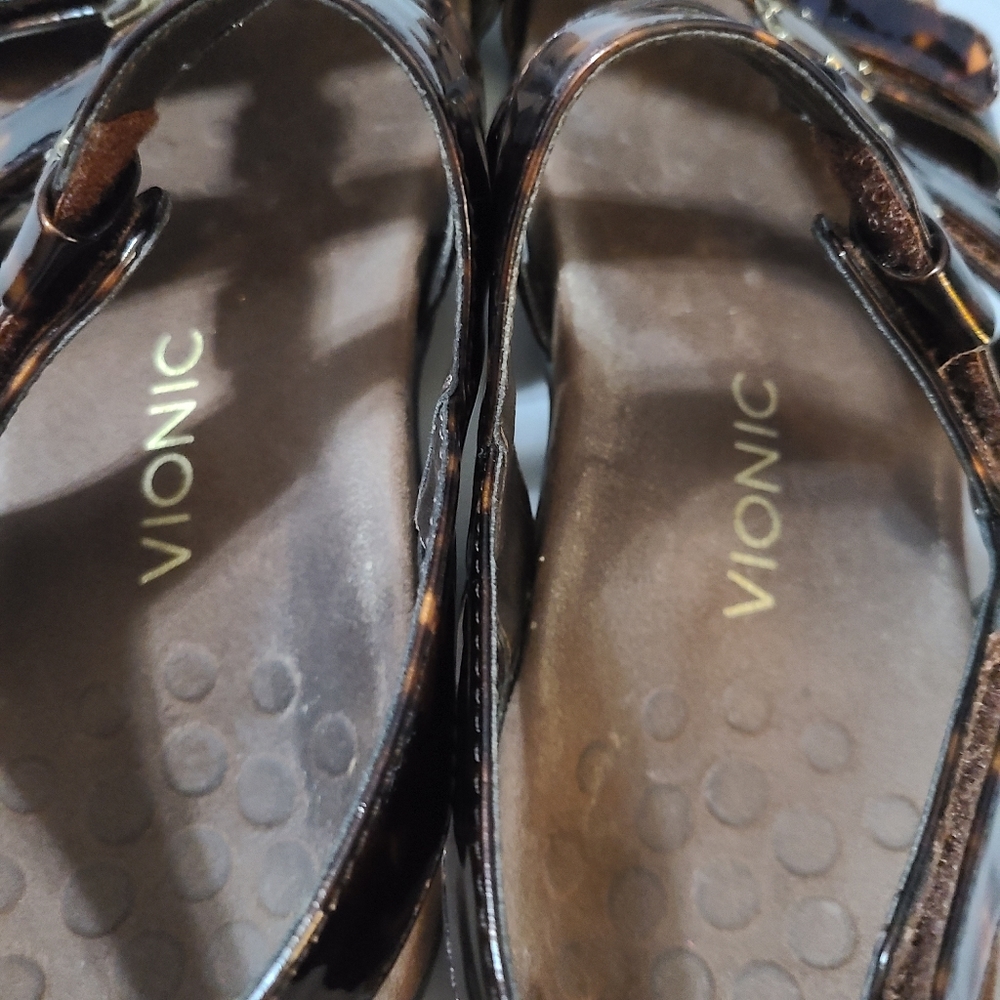 Vionic 44amber Tortoiseshell Sandals 10 - image 6